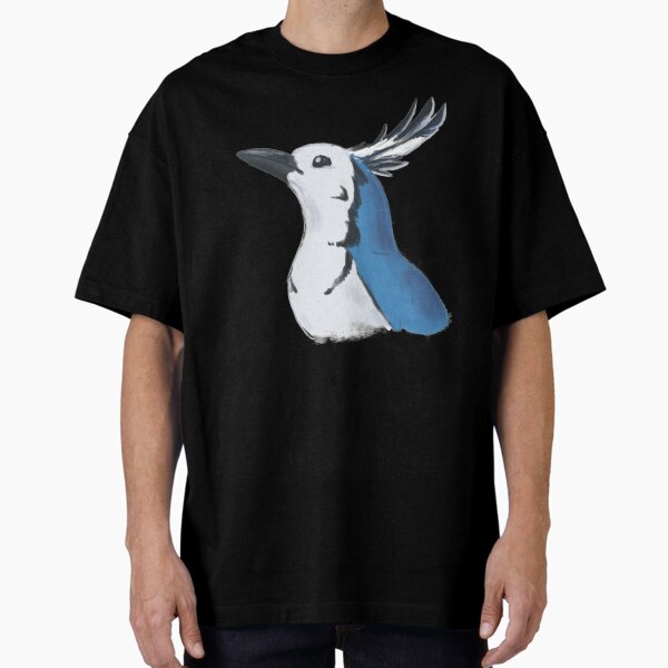 White Breasted Magpie Jay Oversized T-Shirt