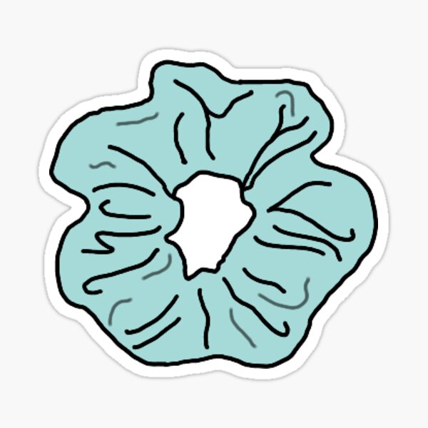 Light Teal Scrunchie Sticker