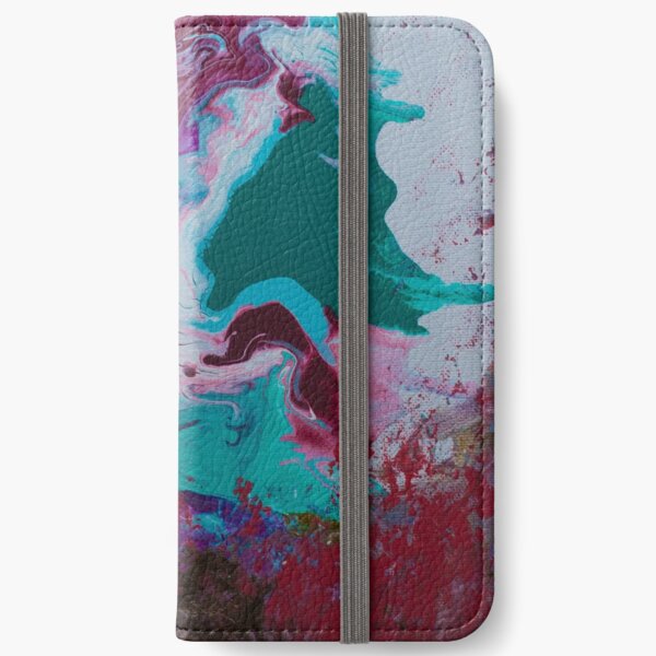 Red Green Pour Art iPhone Wallet