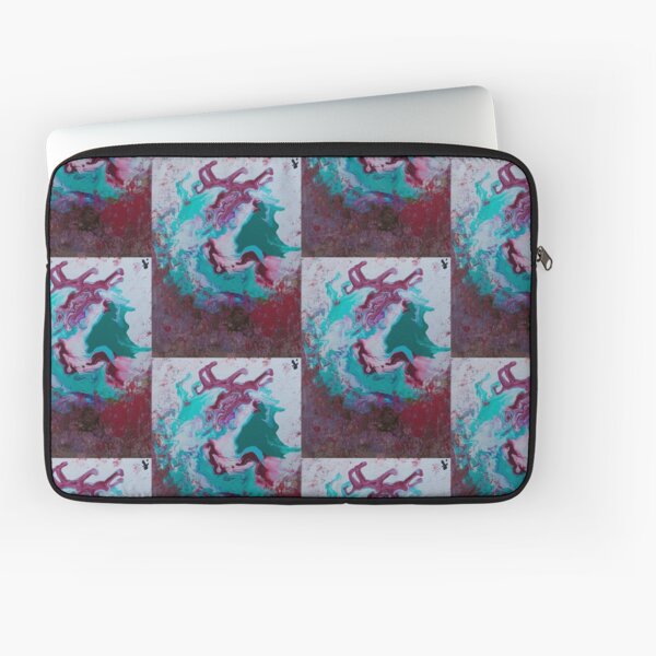 Red Green Pour Art Laptop Sleeve