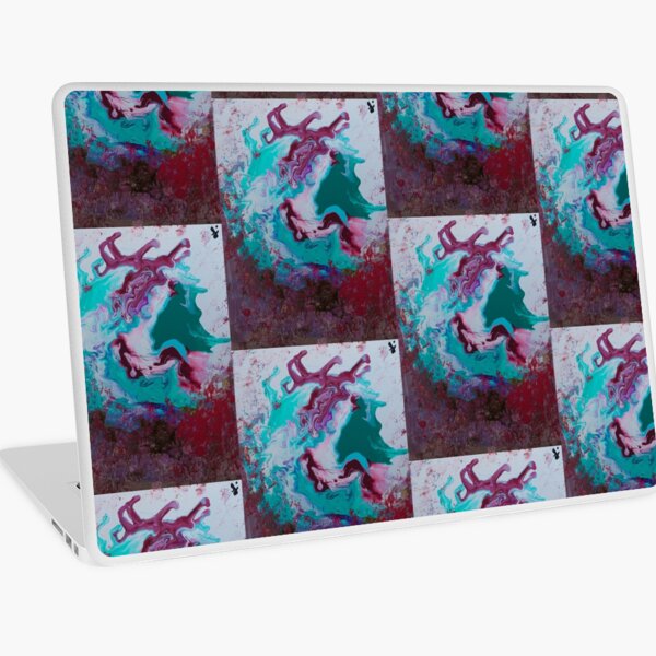 Red Green Pour Art Laptop Skin