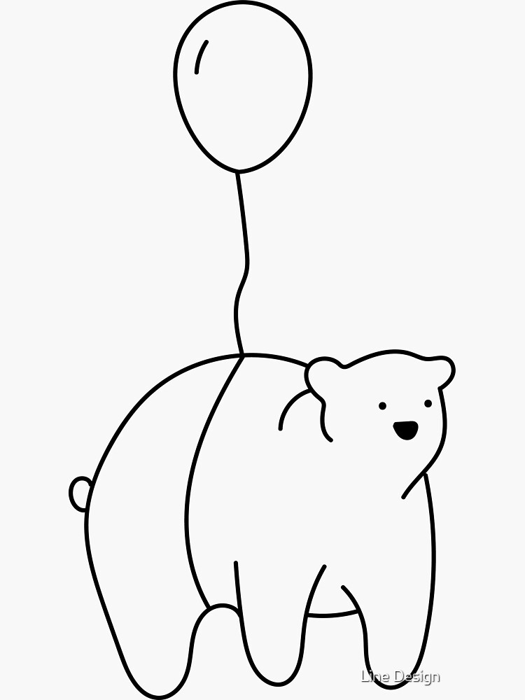 "Floating Bear Outline" Sticker by iqian Redbubble
