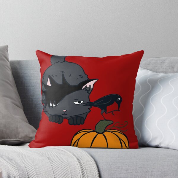 Artikelvorschau, Nette Katze, die eine Krähe verfolgt, Kuroo-Katze, die eine Karasuno-Krähe verfolgt entworfen und verkauft von kenzikreations.
