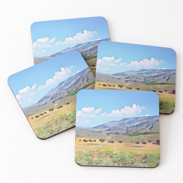 Item preview, Yellowstone Bison Herd Illustration designed and sold by tremendoustees.