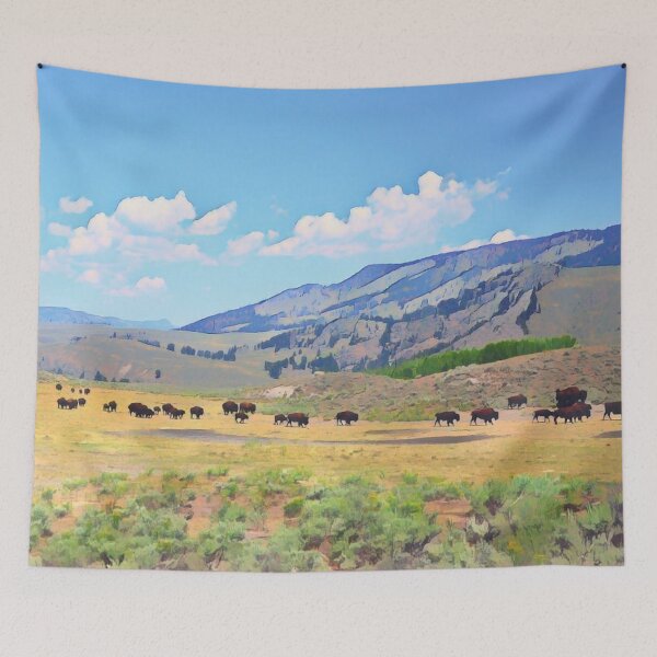 Item preview, Ilustración de la manada de bisontes de Yellowstone designed and sold by tremendoustees.