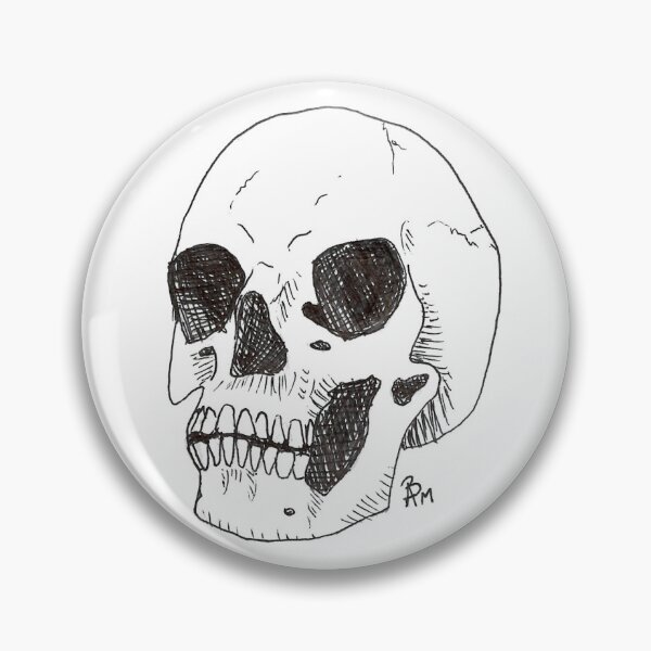 Item preview, Skull ink drawing designed and sold by abMorris Art.