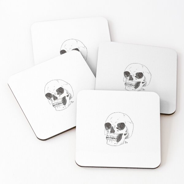 Item preview, Skull ink drawing designed and sold by abMorris Art.