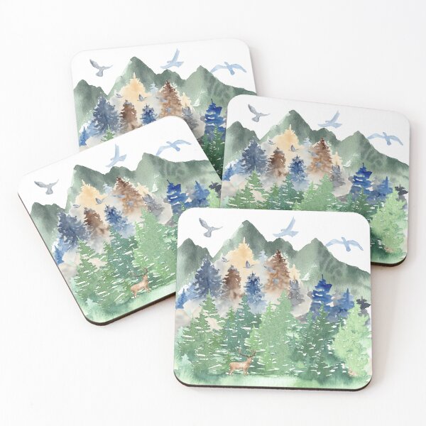 Item preview, Forest Deer Bird Scene designed and sold by Bliss Find And Design.