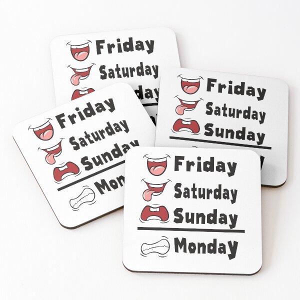 Item preview, Funny weekend Monday tee happy sad party work man woman designed and sold by Tomsens.
