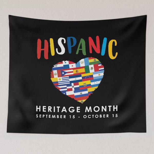 Item preview, Hispanic Pride Heart Heritage Month design designed and sold by jakehughes2015.