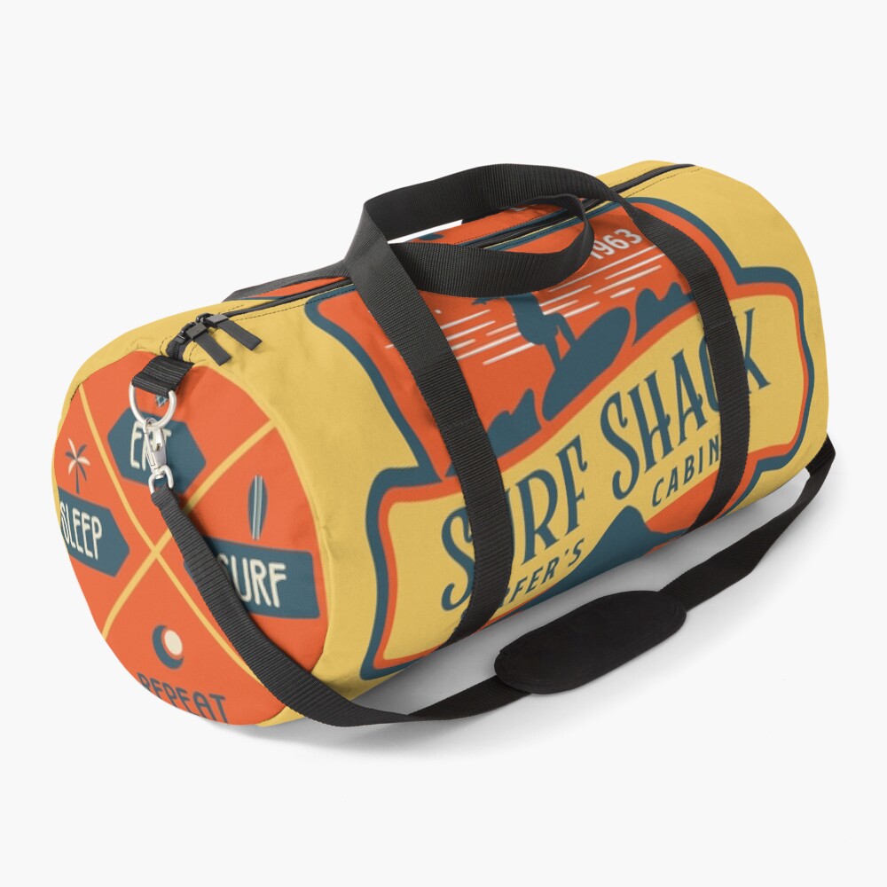 "Retro Surf Shack Duffel Bag Orange" Duffle Bag for Sale by kenadams403