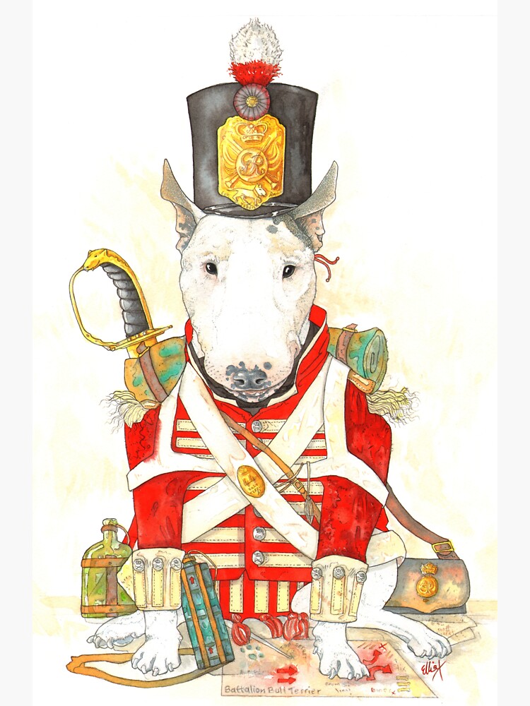 Thumbnail 3 of 3, Sticker, Battalion Bull Terrier designed and sold by ElliaDesigns.