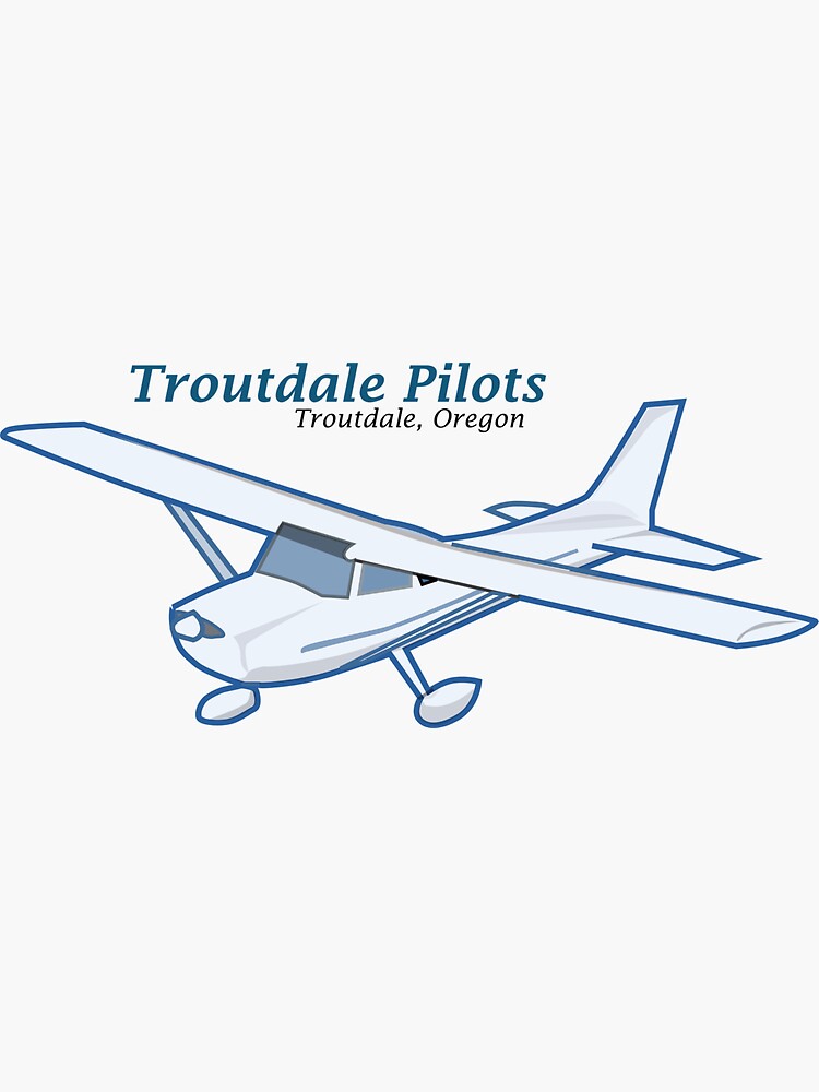 "Troutdale Pilots High Wing" Sticker by FlightDesign Redbubble