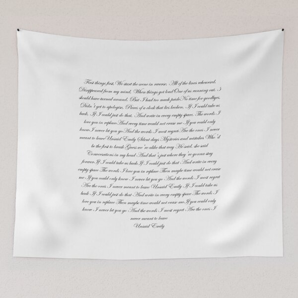 Item preview, Unsaid Emily Lyrics designed and sold by hannahsshop.