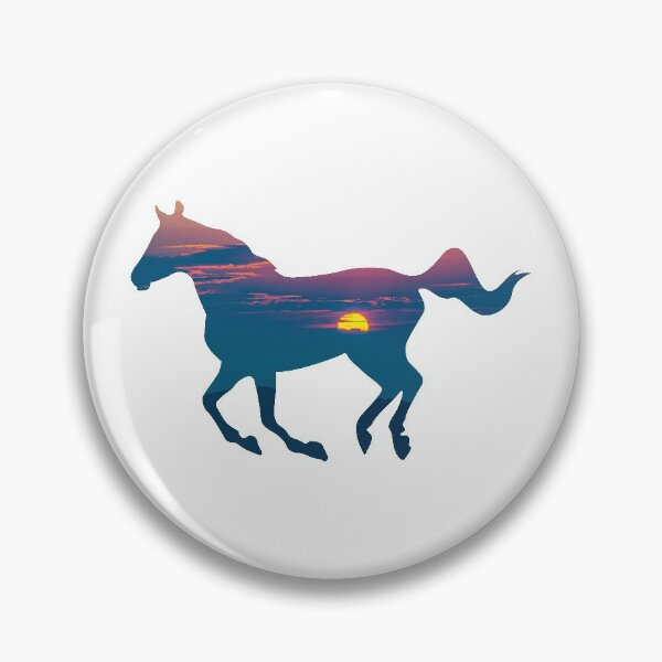 Item preview, Sunset Blue Horse Nature Silhouette designed and sold by InspireGifts.