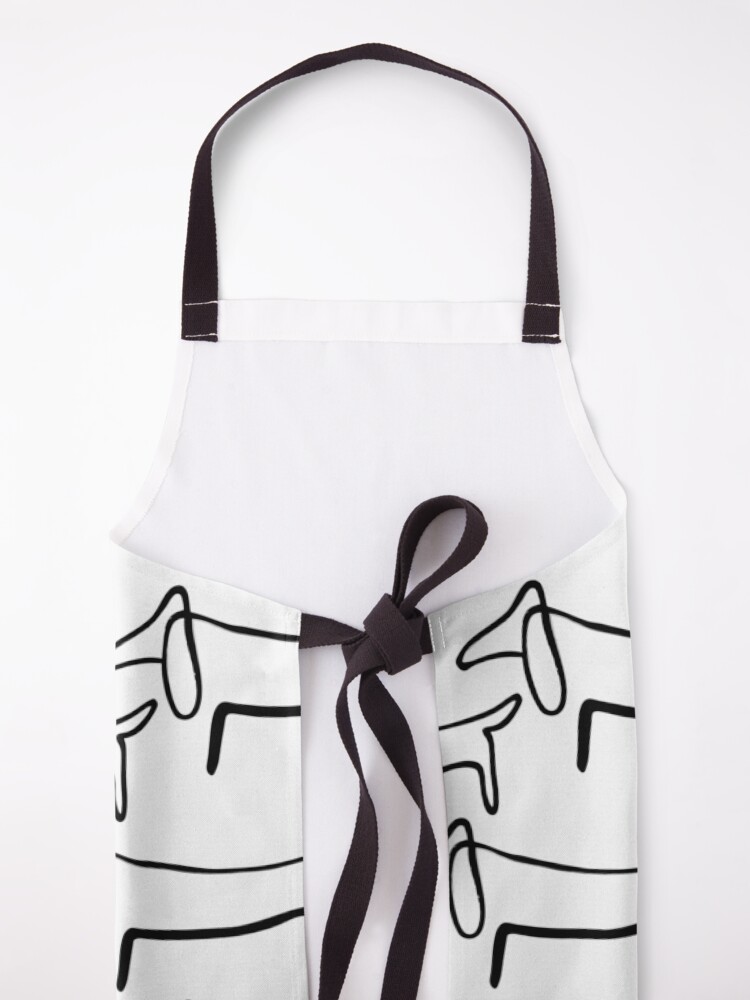 Alternate view of Pablo Picasso Line Art Wild Wiener Dog Dachshund Pattern Artwork Sketch black and white Hand Drawn ink Silhouette HD High Quality Apron