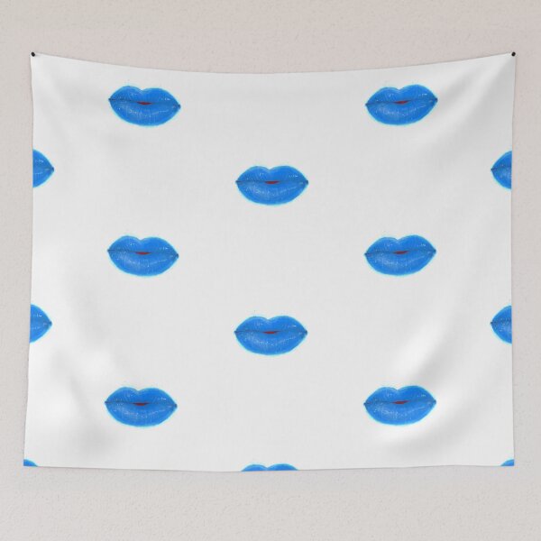 Item preview, Ocean Blue Cute Thick Lips Watercolor Painting designed and sold by javes93.