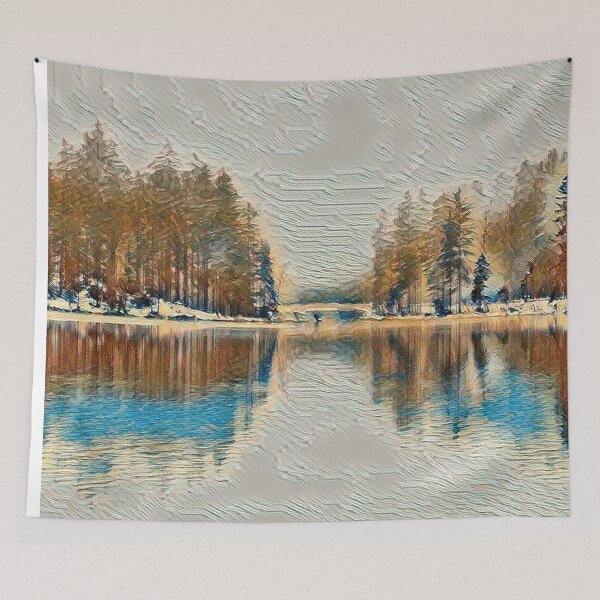 Item preview, Scenic Winter Snow Lake Roadtrip designed and sold by Galathi Designs.
