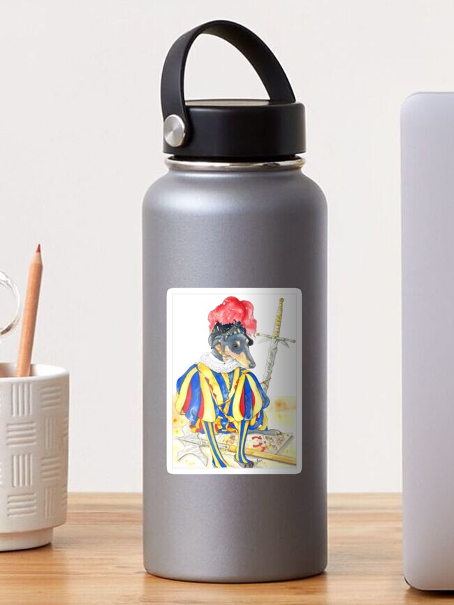 Thumbnail 1 of 3, Sticker, Swiss Guard Sighthound designed and sold by ElliaDesigns.