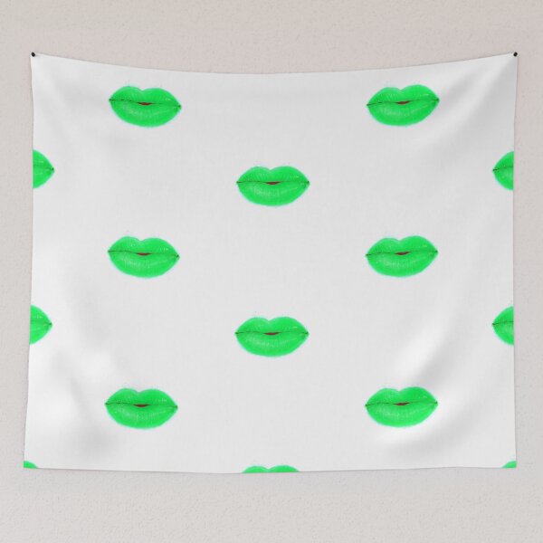Item preview, Green Cute Thick Lips Watercolor Painting designed and sold by javes93.