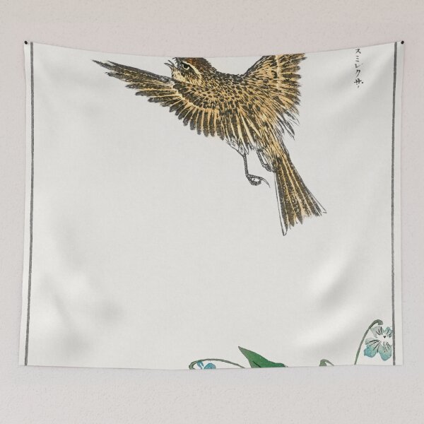 Item preview, japanese water pipit and viola illustration 43380617781 designed and sold by Bird-Lore.