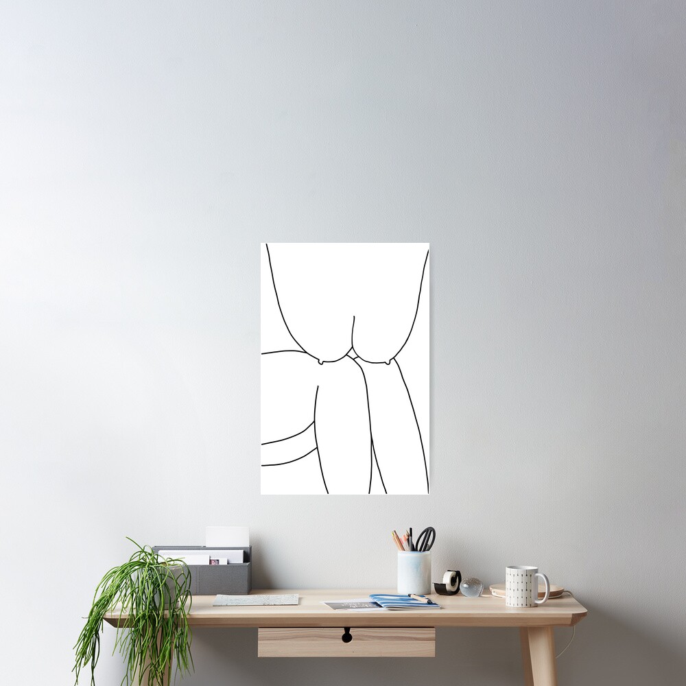 Nude Woman One Line Art Female Body Line Drawing Print Minimalist