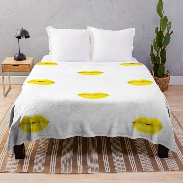 Item preview, Yellow Cute Thick Lips Watercolor Painting designed and sold by javes93.