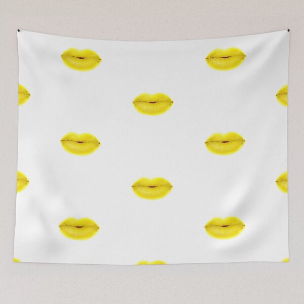 Item preview, Yellow Cute Thick Lips Watercolor Painting designed and sold by javes93.