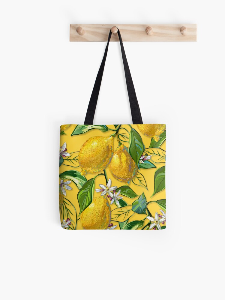 BEAUTIFUL FRESH YELLOW LEMONS ADORN THIS HANDY BAG Tote Bag