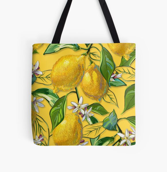 BEAUTIFUL FRESH YELLOW LEMONS ADORN THIS HANDY BAG Tote Bag