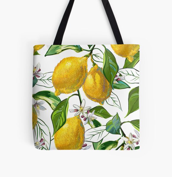 BEAUTIFUL FRESH YELLOW LEMONS ADORN THIS HANDY BAG Tote Bag