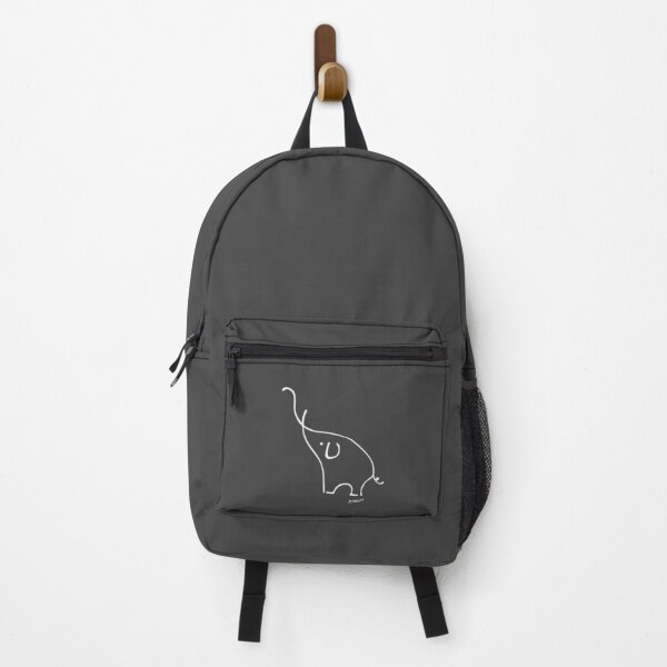 Pablo Picasso Line Art Cute Elephant Artwork Sketch black and white Hand Drawn ink Silhouette charcoal gray HD High Quality Backpack