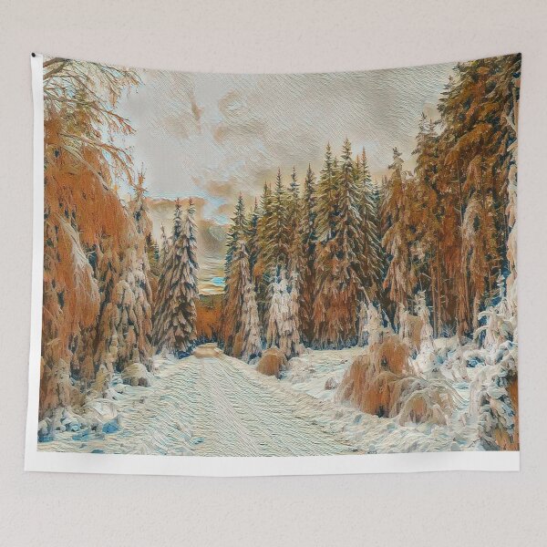 Item preview, Winter Roadtrip - Snowy Mountain Path designed and sold by Galathi Designs.