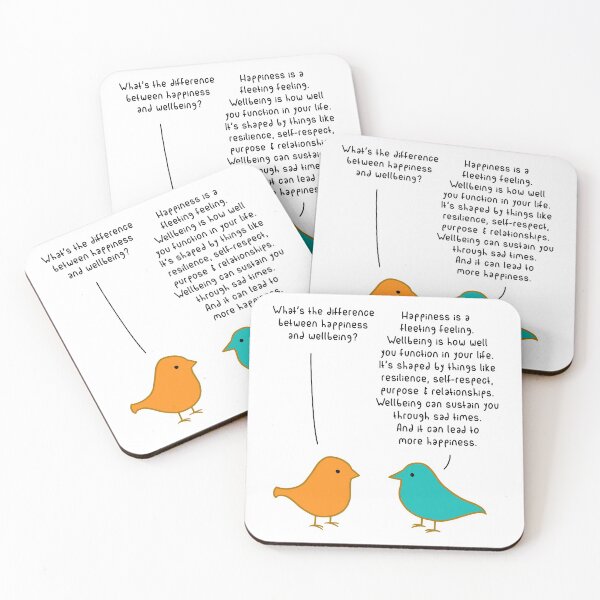 Item preview, Happiness vs Wellbeing - White designed and sold by ImperfectLife.