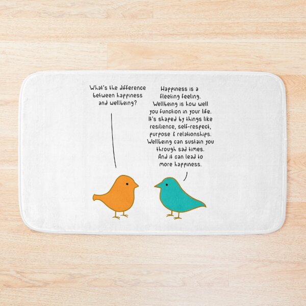 Item preview, Happiness vs Wellbeing - White designed and sold by ImperfectLife.