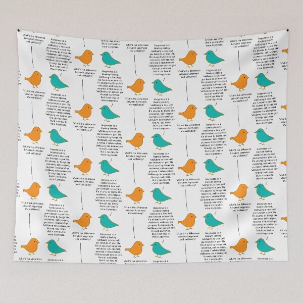 Item preview, Happiness vs Wellbeing - White designed and sold by ImperfectLife.