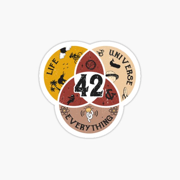 42 Life Universe and Everything Hitchhiker's Guide Sticker