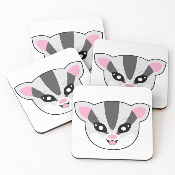Item preview, White Sugar Glider Happy Face designed and sold by Cutesycritters.