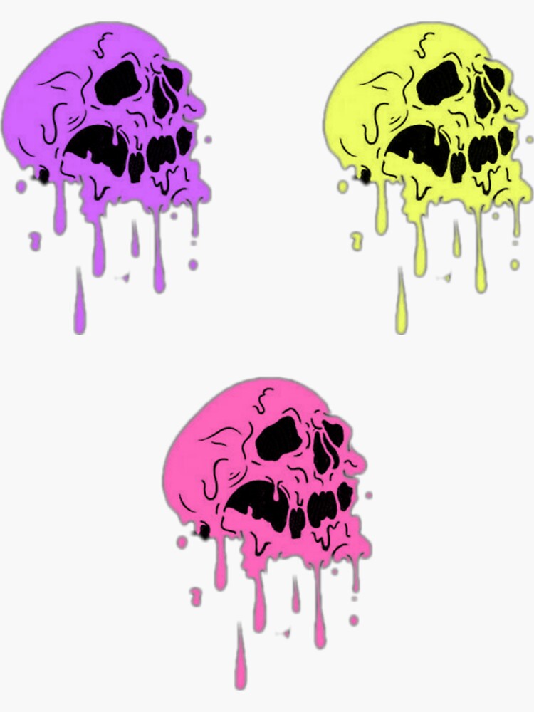 Colorful Skull Sticker Set Sticker for Sale by aquavanilla