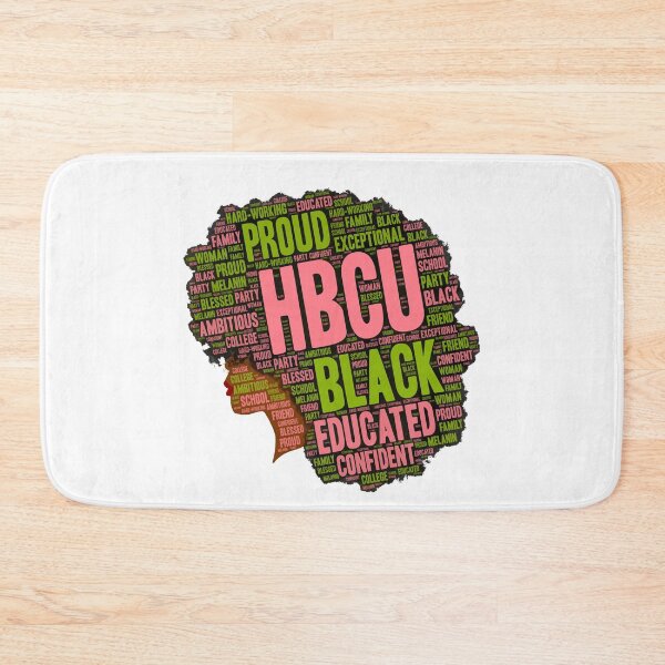 Item preview, HBCU Pink and Green Words in Afro designed and sold by blackartmatters.