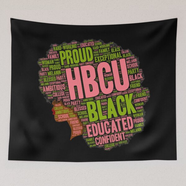 Item preview, HBCU Pink and Green Words in Afro designed and sold by blackartmatters.