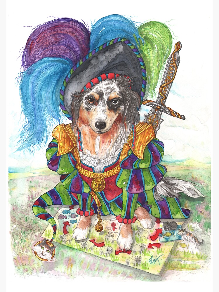Thumbnail 3 of 3, Sticker, Blue Merle Militia designed and sold by ElliaDesigns.