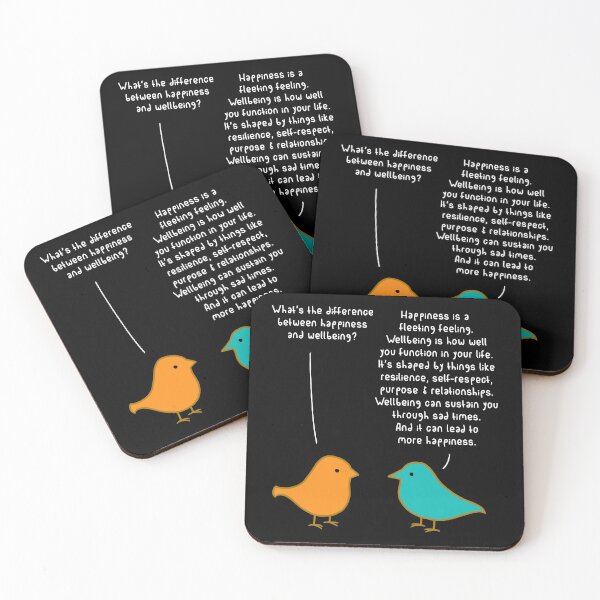 Item preview, Happiness vs Wellbeing - Black designed and sold by ImperfectLife.