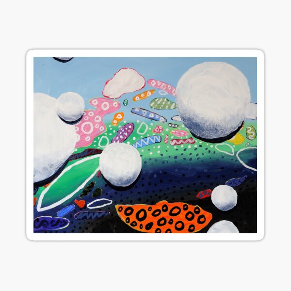 Abstract Snowfall, acrylic on canvas painting, abstract art by J.A. Tan Sticker