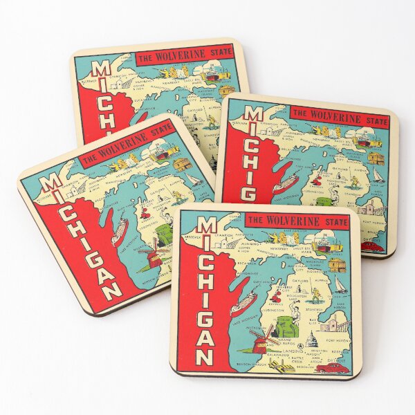 Item preview, Vintage Michigan Map designed and sold by fearcity.