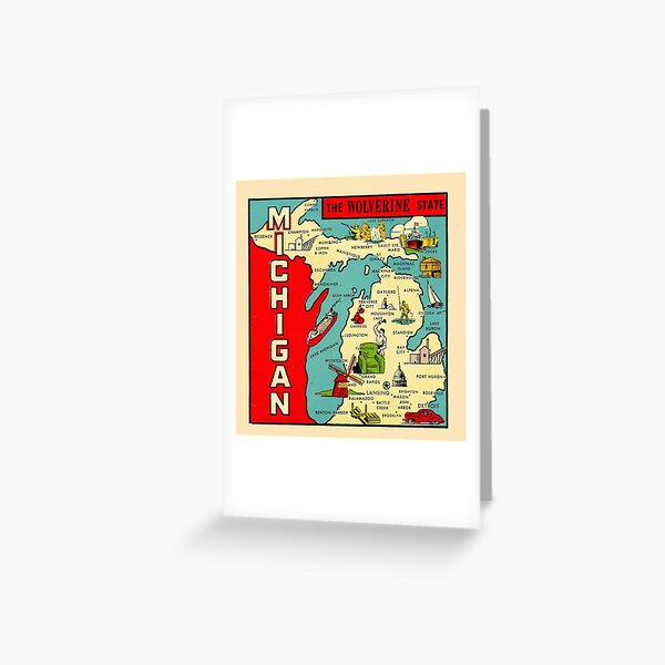 Item preview, Vintage Michigan Map designed and sold by fearcity.