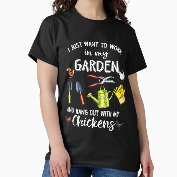 Aperçu de l'œuvre  Je veux juste travailler dans mon jardin et sortir avec mes poules créée et vendue par JacquelineEdwar.