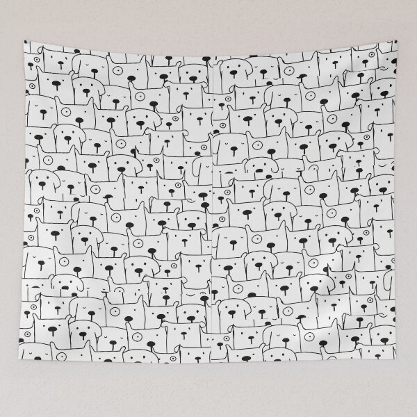 Item preview, White Dog Heads Pattern designed and sold by Fashion-clothes.