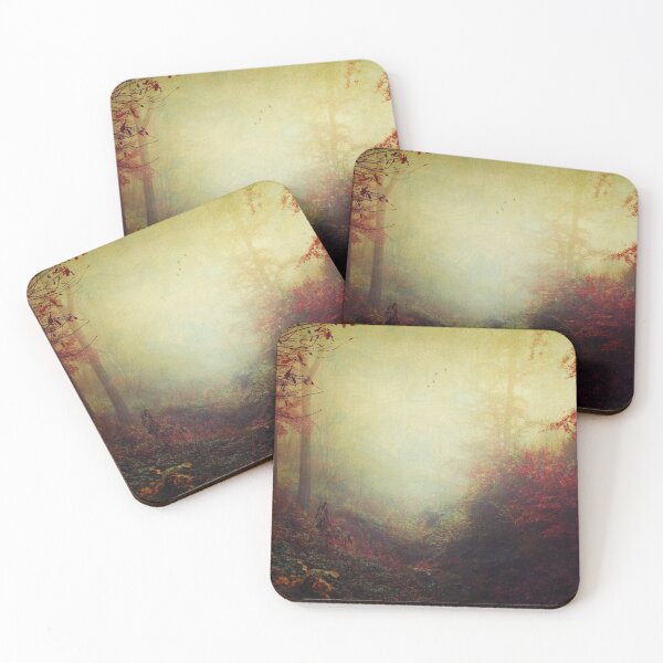 Item preview, Fall Impressions Small valley in a forest on a misty morning designed and sold by Dyrk Wyst Redbubble Shop.