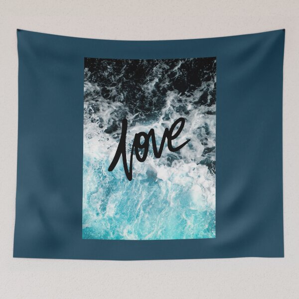 Item preview, Blue Ocean Wave Love Letters designed and sold by SpicyCherrys.